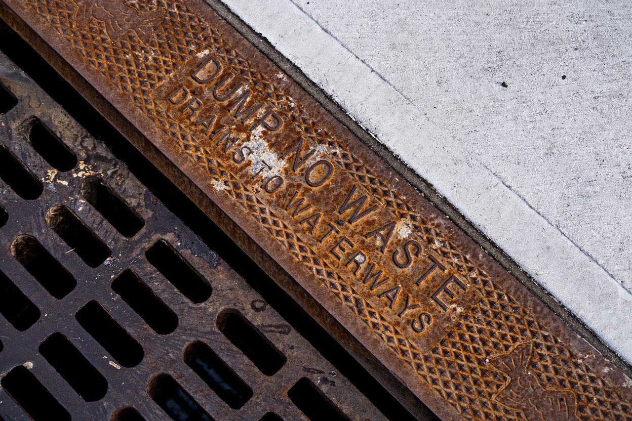 A Rusty Metal Street Drainage